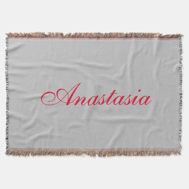 Professional classical handwriting name custom throw blanket (Front)
