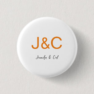 Professional Classical Monogram Minimalist Plain 1 Inch Round Button