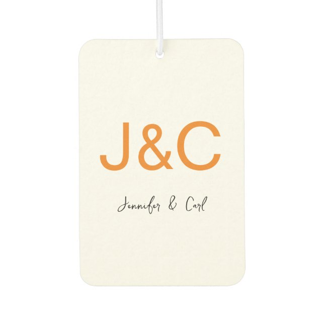 Professional Classical Monogram Minimalist Plain Air Freshener (Front)