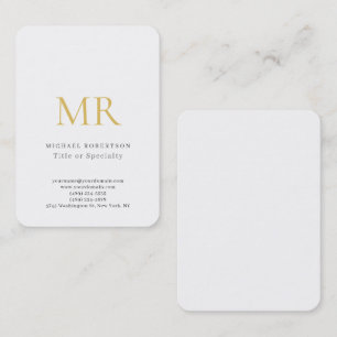 Professional Classical Monogram Minimalist Plain Business Card