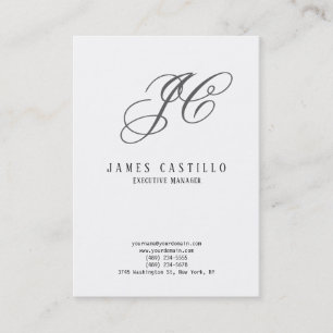 Professional Classical Monogram Minimalist Plain Business Card