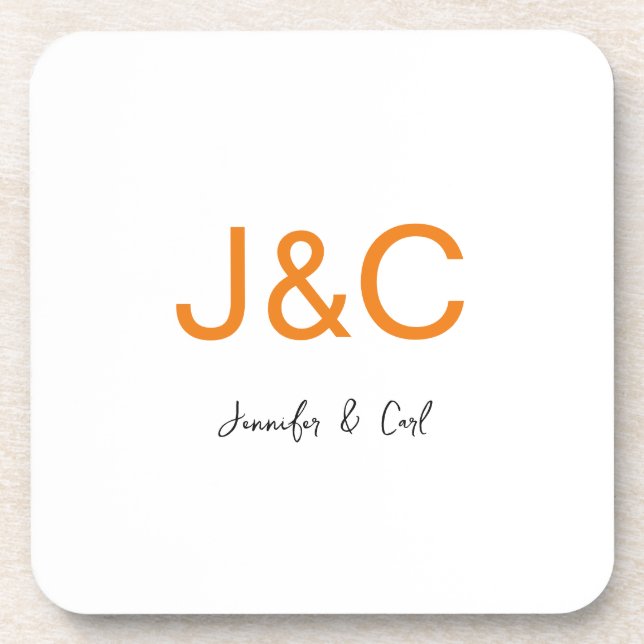 Professional Classical Monogram Minimalist Plain Coaster (Front)