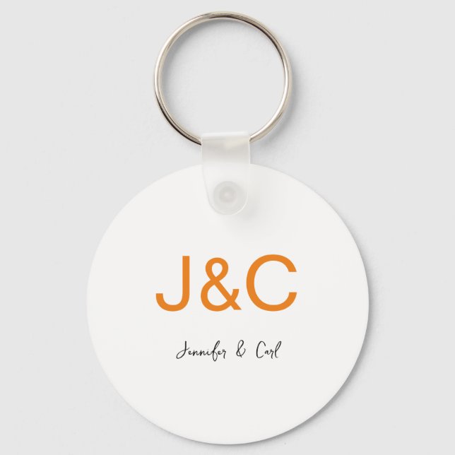 Professional Classical Monogram Minimalist Plain Keychain (Front)