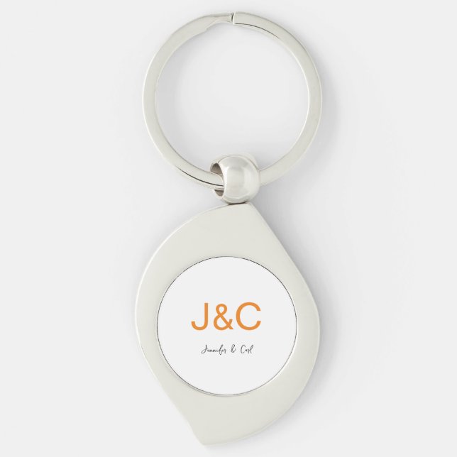 Professional Classical Monogram Minimalist Plain Keychain (Front)