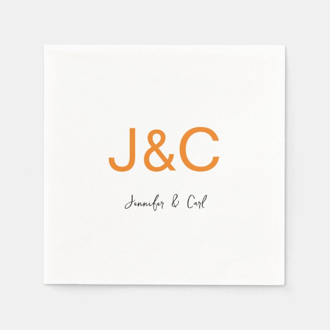 Professional Classical Monogram Minimalist Plain Napkin (Front)