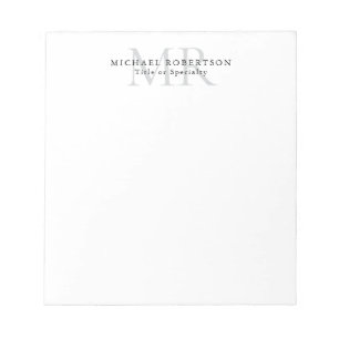 Professional Classical Monogram Minimalist Plain Notepad
