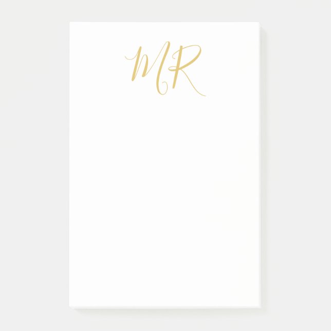 Professional Classical Monogram Minimalist Plain Post-it Notes (Front)