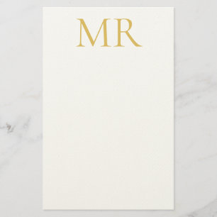 Professional Classical Monogram Minimalist Plain Stationery