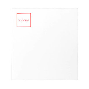 Professional classical name custom red white notepad