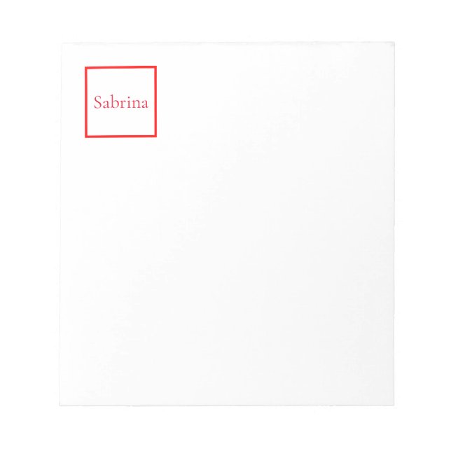 Professional classical name custom red white notepad (Front)