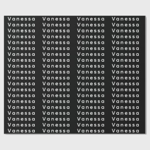 Professional classical plain name custom black wrapping paper