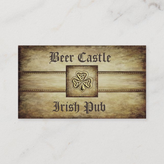 Professional classy grunge Irish lucky shamrock Business Card (Front)
