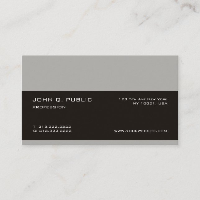 Professional Clean Trendy Creative Modern Chic Business Card (Front)
