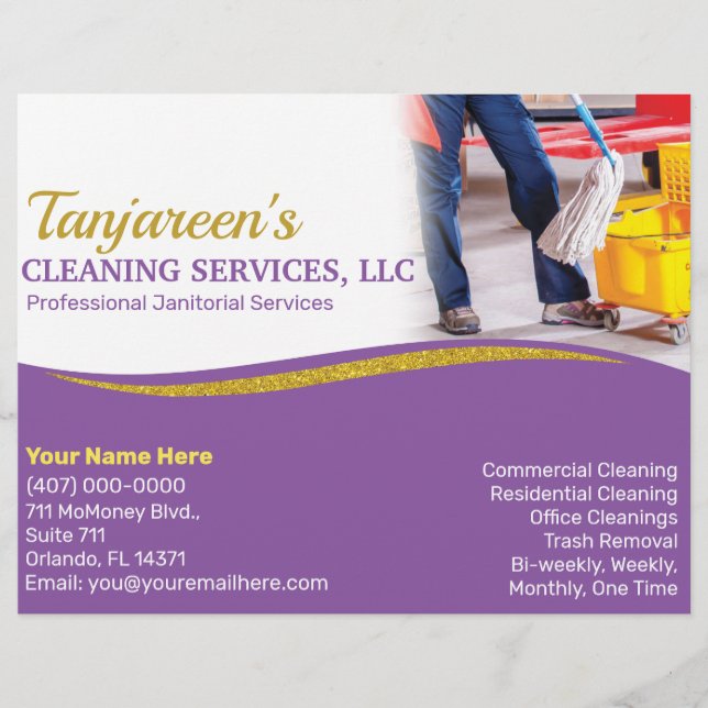 Professional Cleaning/Janitorial Housekeeping A4 Flyer (Front)