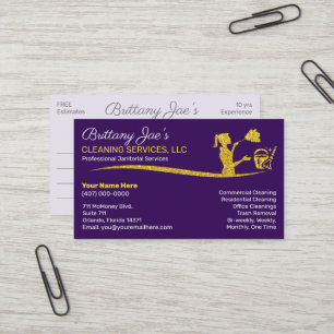 Professional Cleaning/Janitorial Housekeeping Serv Business Card