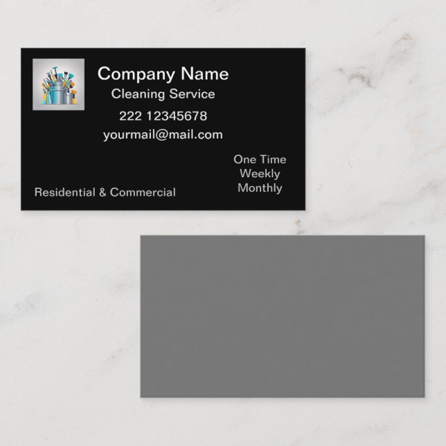 Professional Cleaning Service Business Card (Front/Back)