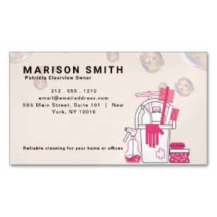 Professional Cleaning Service  Business Card Magne