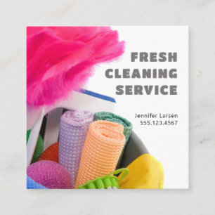 Professional Cleaning Service Supplies Square Business Card