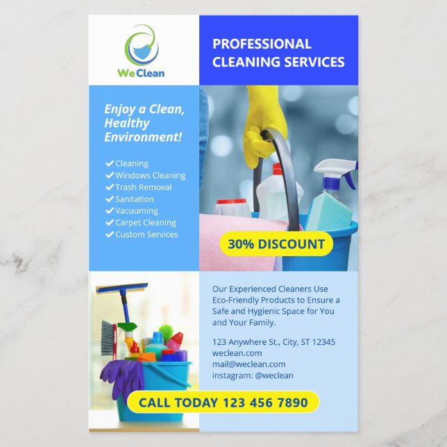 Professional Cleaning Services Business Flyer  (Front)