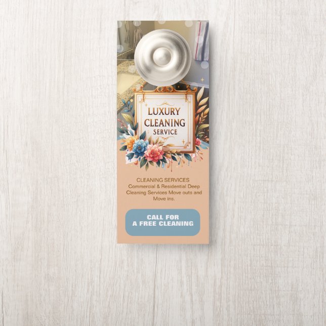 Professional Cleaning Services Floral Door Hanger (On Knob)