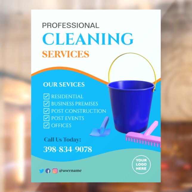 Professional Cleaning Sevices Window Cling (Sheet 2)