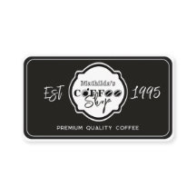 Professional Coffee Shop Personalized Logo Black 
