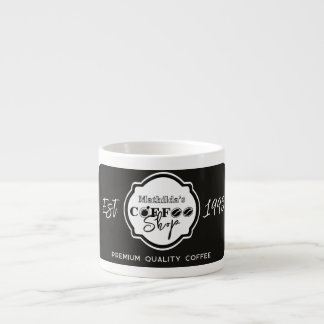 Professional Coffee Shop Personalized Logo Black Espresso Cup