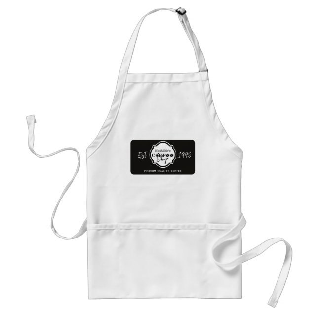 Professional Coffee Shop Personalized Logo Black  Standard Apron (Front)