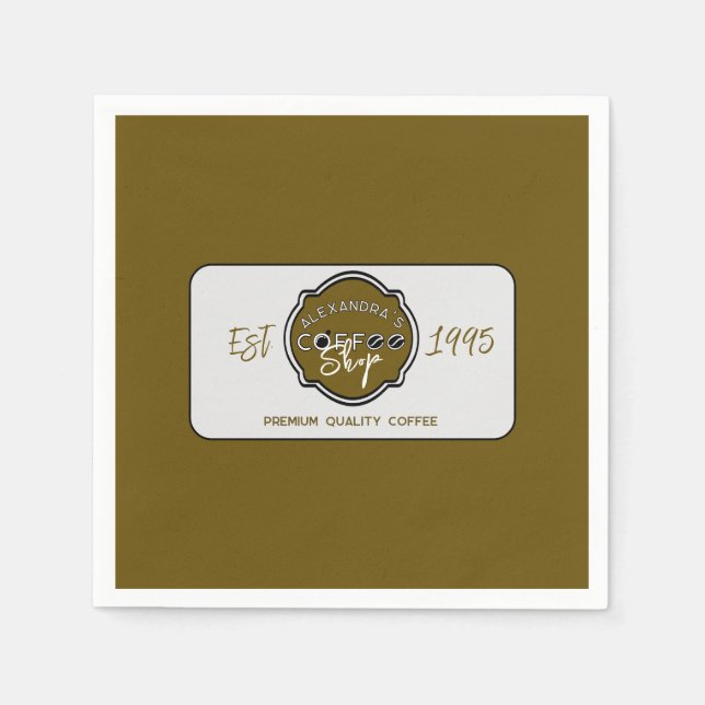 Professional Coffee Shop Personalized Logo Napkin (Front)