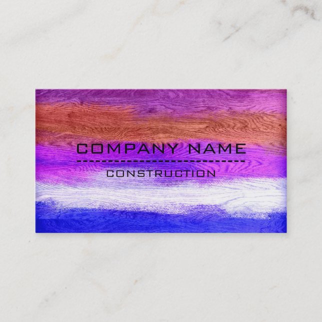 Professional Colourful Modern Wood Look #15 Business Card (Front)