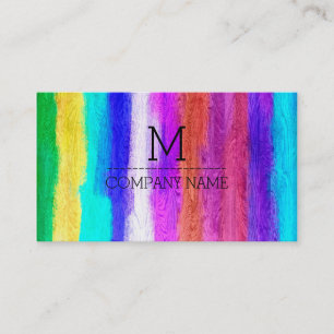 Professional Colourful Modern Wood Monogram #19 Business Card