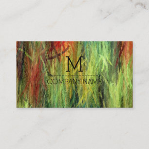 Professional Colourful Modern Wood Monogram #3 Business Card