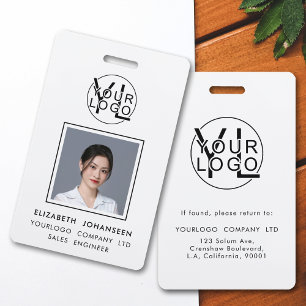Professional Company Black Logo Employee Photo ID Badge