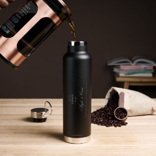 Professional Company Detail Printed Black Water Bottle