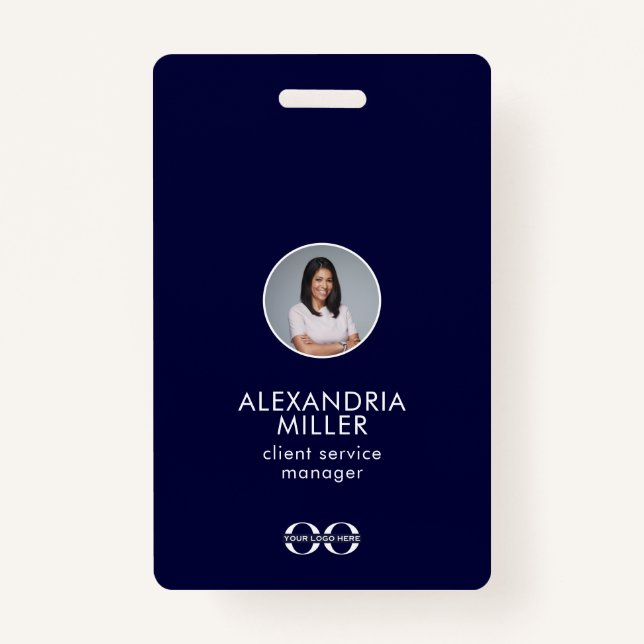 Professional Company Employee QR Code Badge (Front)