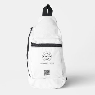 Professional Company Info White Sling Bag Print