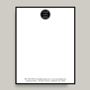 Professional Company Logo Black Border Mail Letterhead