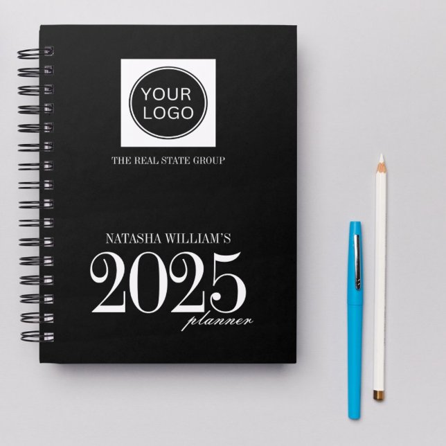 Professional Company Logo Custom Black 2025  Planner (Creator Uploaded)