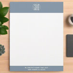 Professional Company Logo & Text Dusty Blue  Letterhead<br><div class="desc">Enhance your business correspondence with this dusty blue letterhead,  showcasing your professional company logo and text. The refined colour and clean design offer a polished,  cohesive look,  making your official documents stand out while reinforcing your brand's identity with every letter sent.</div>