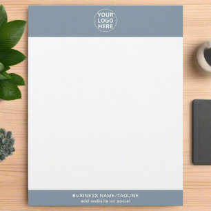 Professional Company Logo & Text Dusty Blue Letterhead
