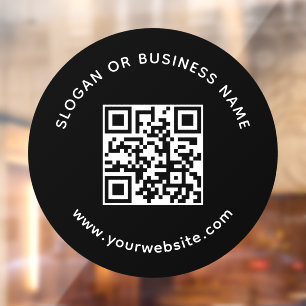 Professional Company QR Code Slogan Business Name Window Cling
