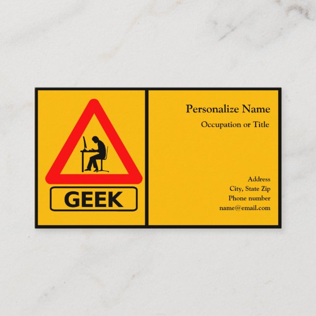 Professional Computer Geek Tech Business Card (Front)