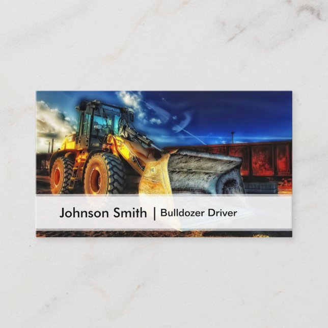 Professional Construction Bulldozer Driver Business Card (Front)