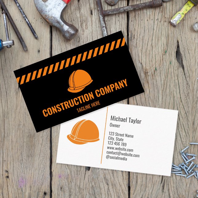Professional Construction Contractor Builder Metal Business Card (Creator Uploaded)