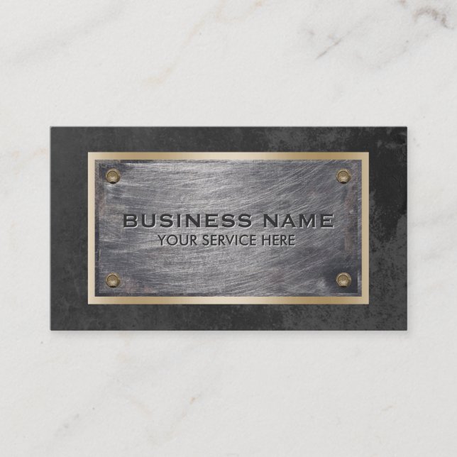 Professional Construction Metallic Business Card (Front)