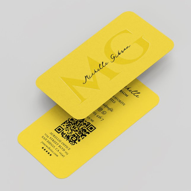 Professional Construction Monogram Yellow Modern Business Card (Professional Construction Monogram Yellow Modern Business Card
)