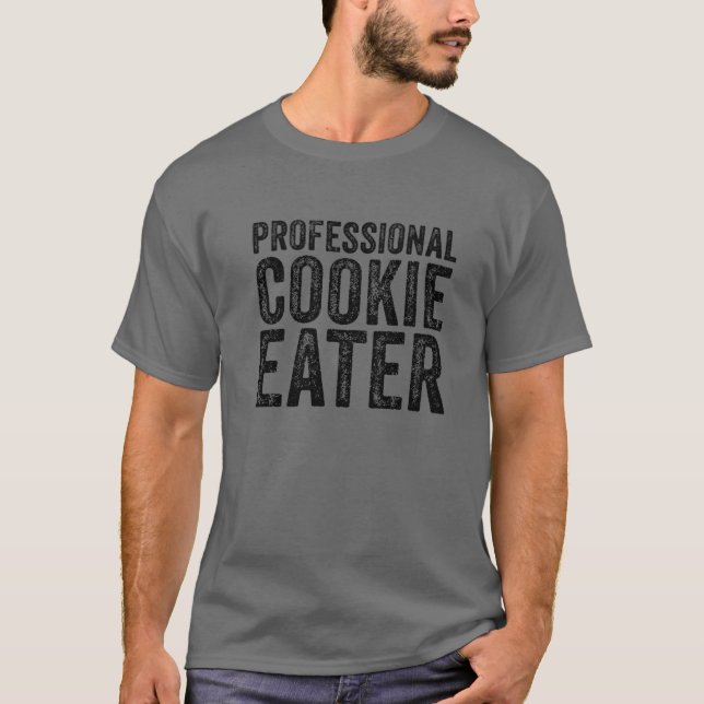 Professional Cookie Eater Baking Funny Lover Vinta T-Shirt (Front)