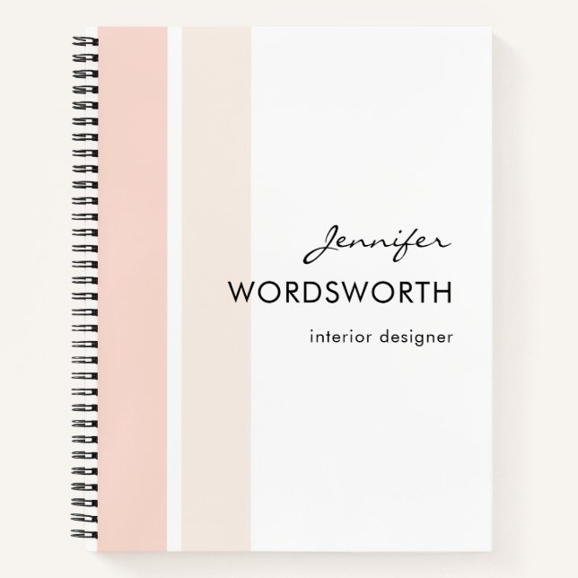 Professional Coral Pink Pastel Notebook (Front)