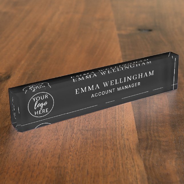 Professional Corporate Branded Identity Modern Nameplate (Side)