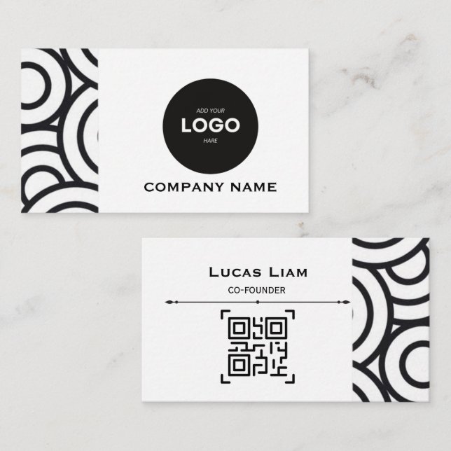 Professional Corporate Logo & QR Code Business Car Card (Front/Back)